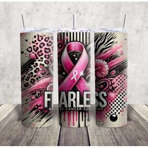 Fearless Pink Ribbon Tumbler